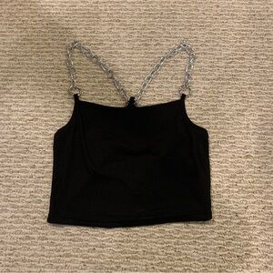 Black Chain Strap Women's Top